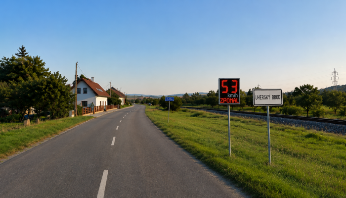 Informační měření rychlosti vozidel - ul. U Zastávky, Havřice
