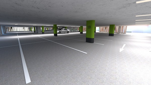 Vizualizace - vnitřní parkovací plocha