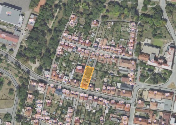 Umístění budovy na podkladu ortofotomapy