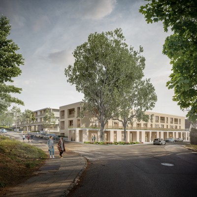 Pohled od křižovatky