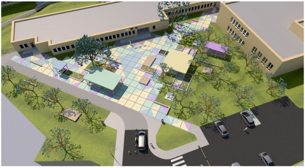 Vizualizace předprostoru ZŠ Na Výsluní