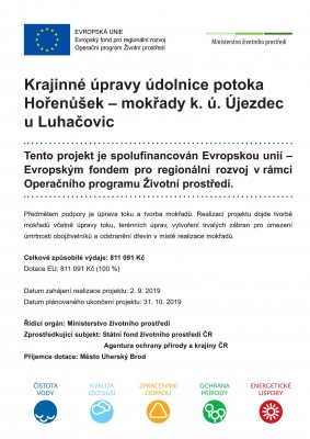 Krajinné úpravy údolnice potoka Hořenůšek - Újezdec u Luhačovic