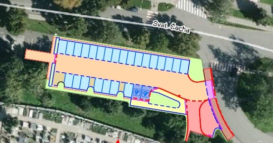 Polopropustná parkoviště Starý hřbitov a Močidla - 272