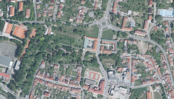 Park Jana Amose Komenského na ortofotosnímku