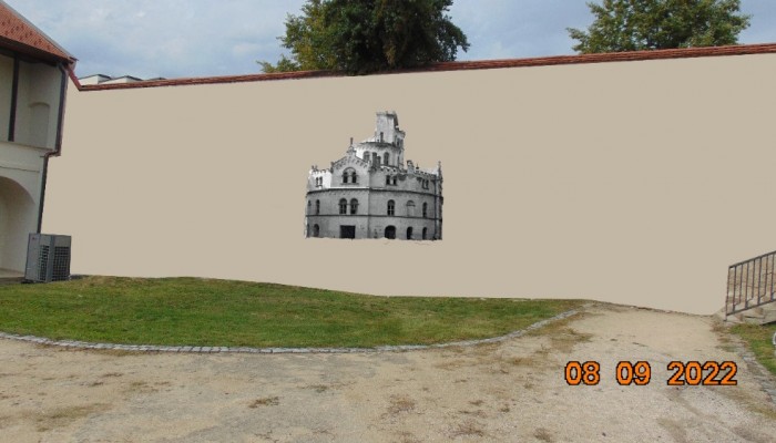 Nákres zámku Pepčín v Pánské zahdradě